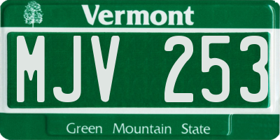VT license plate MJV253