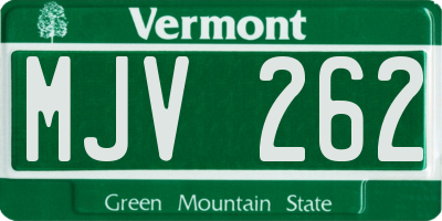 VT license plate MJV262