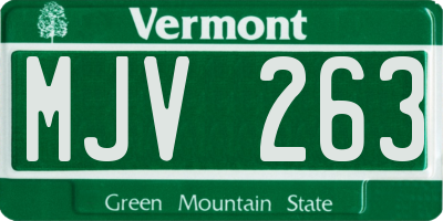 VT license plate MJV263