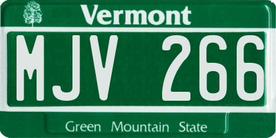 VT license plate MJV266