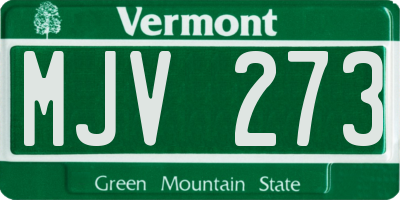 VT license plate MJV273