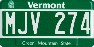VT license plate MJV274