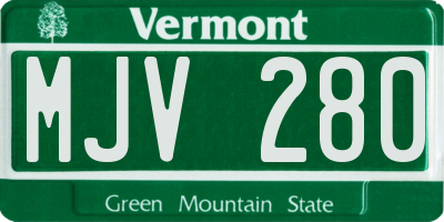 VT license plate MJV280