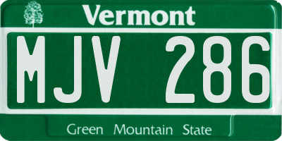 VT license plate MJV286