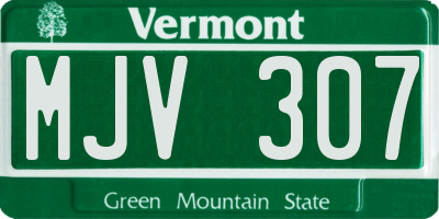 VT license plate MJV307