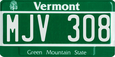 VT license plate MJV308