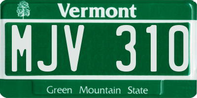 VT license plate MJV310