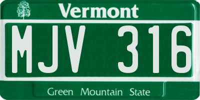 VT license plate MJV316