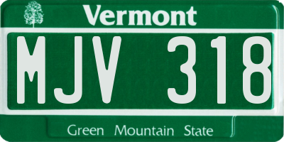 VT license plate MJV318