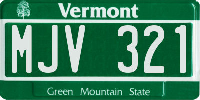 VT license plate MJV321