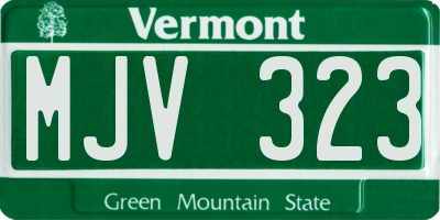 VT license plate MJV323