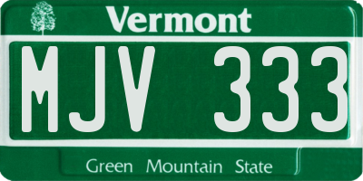 VT license plate MJV333