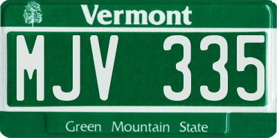 VT license plate MJV335
