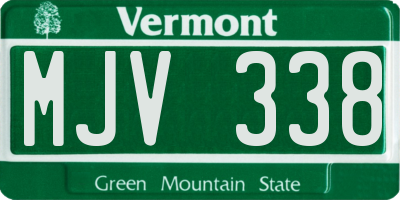 VT license plate MJV338