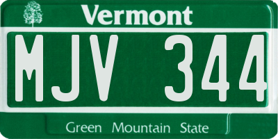 VT license plate MJV344