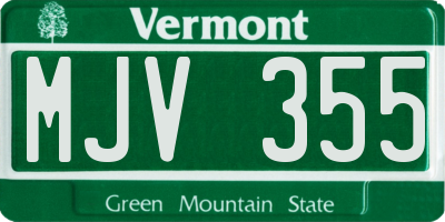 VT license plate MJV355