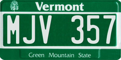 VT license plate MJV357