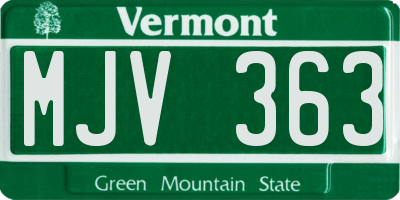 VT license plate MJV363
