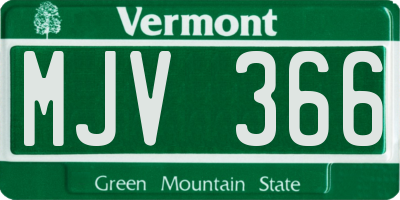 VT license plate MJV366