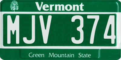 VT license plate MJV374