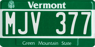 VT license plate MJV377
