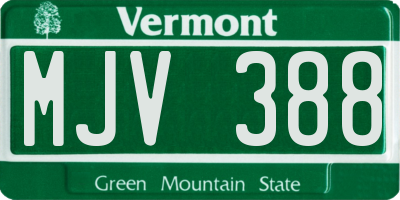 VT license plate MJV388