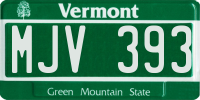 VT license plate MJV393