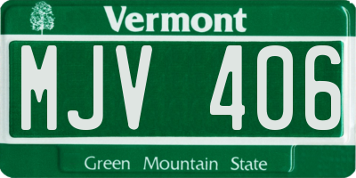 VT license plate MJV406