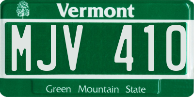 VT license plate MJV410