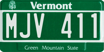 VT license plate MJV411