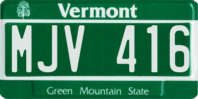 VT license plate MJV416