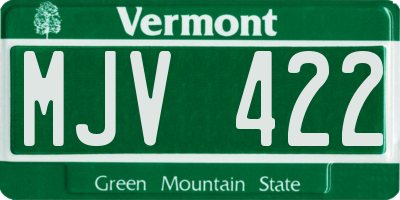 VT license plate MJV422