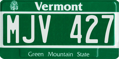 VT license plate MJV427