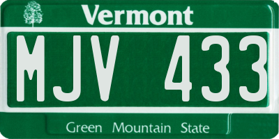 VT license plate MJV433
