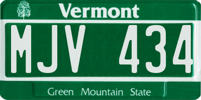 VT license plate MJV434
