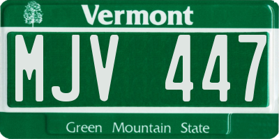 VT license plate MJV447