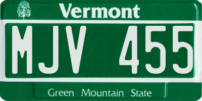 VT license plate MJV455