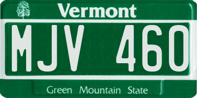 VT license plate MJV460