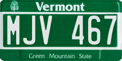 VT license plate MJV467