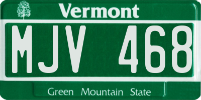 VT license plate MJV468