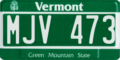 VT license plate MJV473