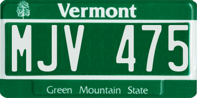 VT license plate MJV475