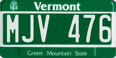 VT license plate MJV476
