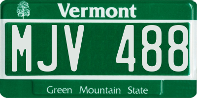 VT license plate MJV488