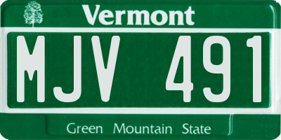 VT license plate MJV491