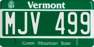 VT license plate MJV499