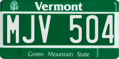 VT license plate MJV504
