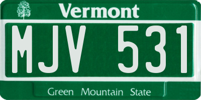 VT license plate MJV531