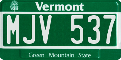 VT license plate MJV537