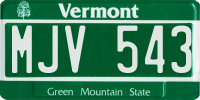 VT license plate MJV543